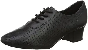 BL54 Women's Leather Practice Ballroom Shoe (Medium 4.0L) Black