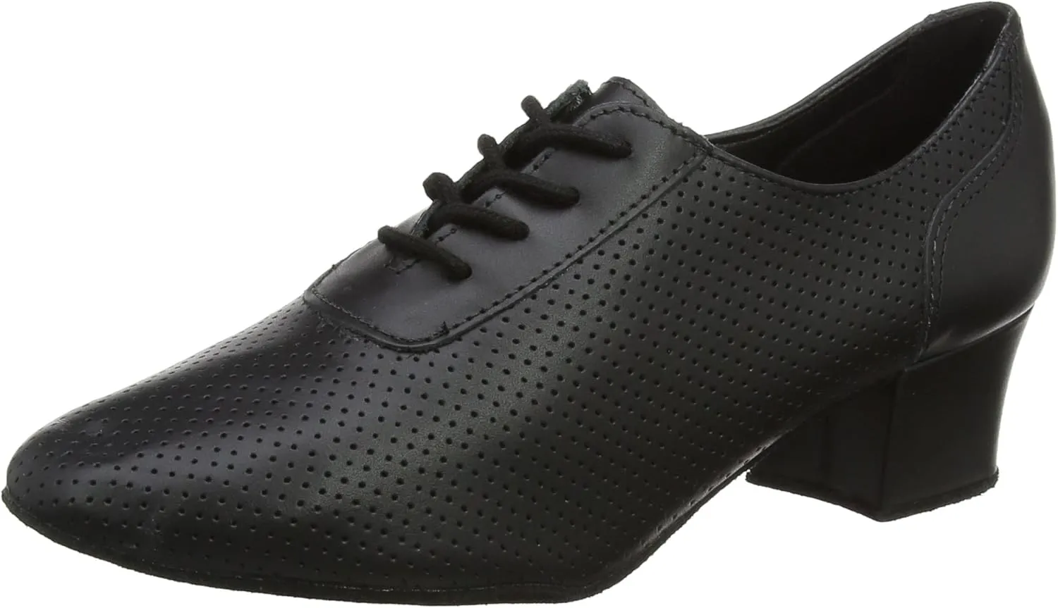 BL54 Women's Leather Practice Ballroom Shoe (Medium 7.5L) Black