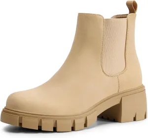 DREAM PAIRS Women's Elastic Chelsea Ankle Boots Platform Low Chunky Block Heel Lug Sole Slip on Fall Heeled Booties Shoes DREAM PAIRS Women's Elastic Chelsea Ankle Boots Platform Low Chunky Block Heel Lug Sole Slip on Fall Heeled Booties Shoes