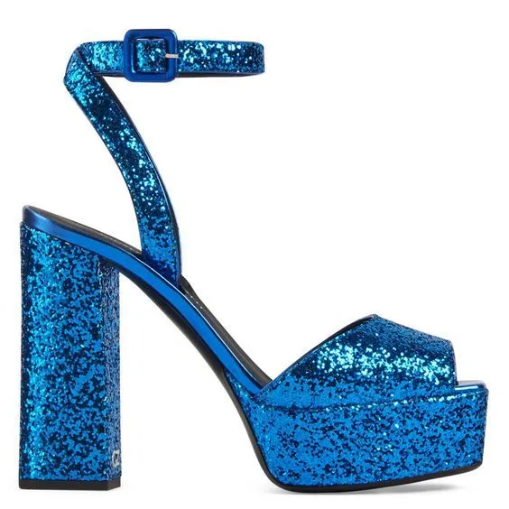 Glitzy Single-Tone Studded High Heels Sandals