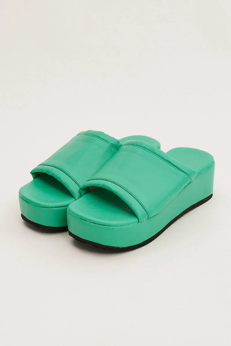 Green Flatform Sandals