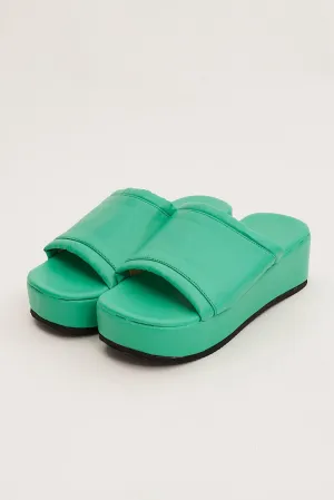 Green Flatform Sandals