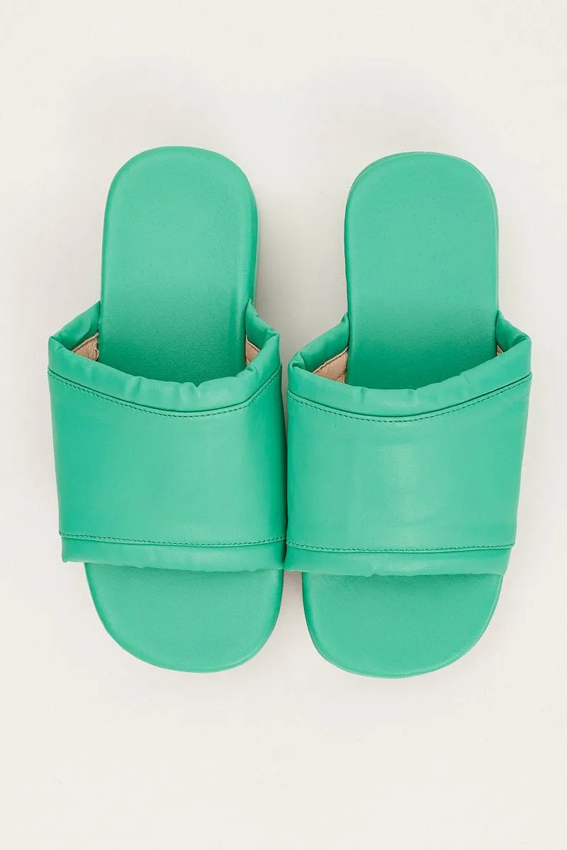 Green Flatform Sandals
