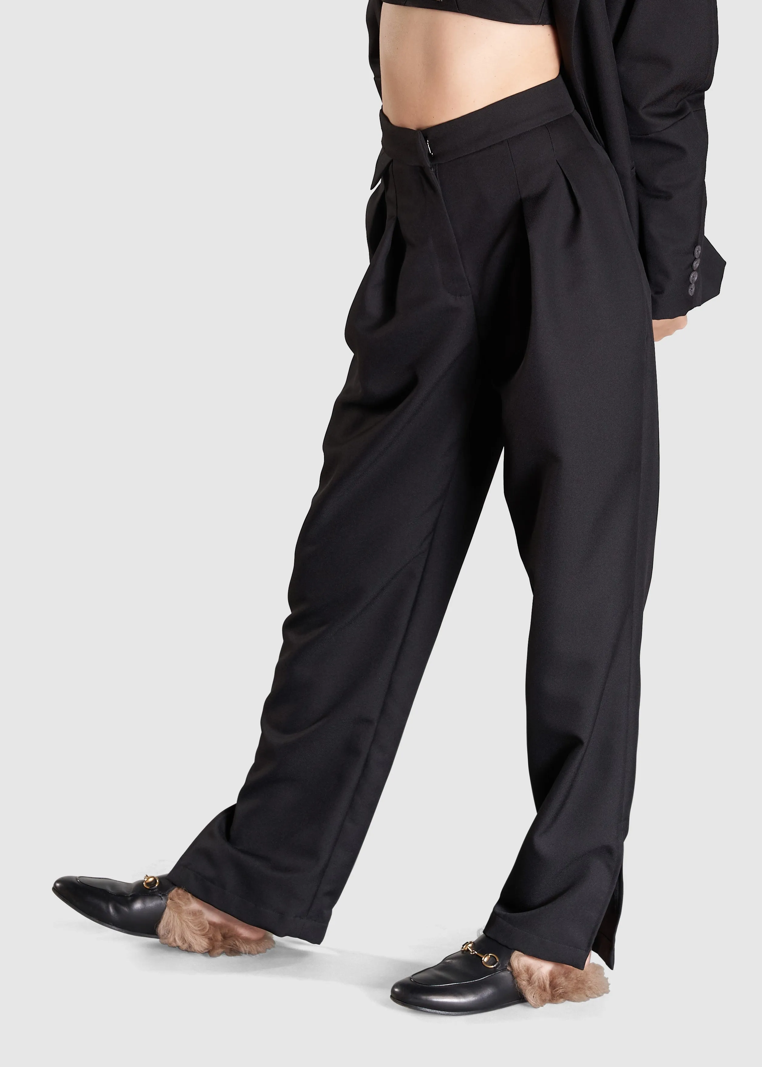 High Waisted Semi Balloons Trousers | Black
