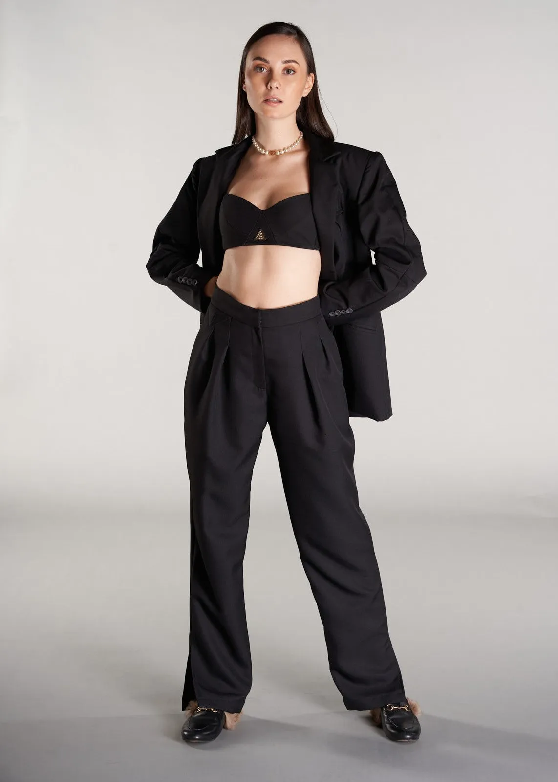 High Waisted Semi Balloons Trousers | Black