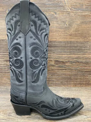 l5433 Women's Circle-G Black Filigree Snip Toe Western Boot by Corral