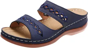 Ladmiple Women's Sandals Comfortable Dressy Slip On Orthotic Flip Flops Casual Orthopedic Summer Shoes With Arch Support