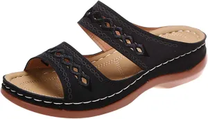 Ladmiple Women's Sandals Comfortable Dressy Slip On Orthotic Flip Flops Casual Orthopedic Summer Shoes With Arch Support
