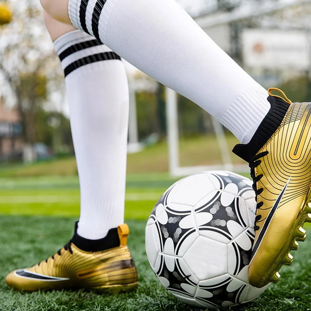 Maylrvjv Men's High-Top Soccer Shoes Big Kids Football Boots Breathable Lightweight Outdoor Indoor Professional Training Sneakers