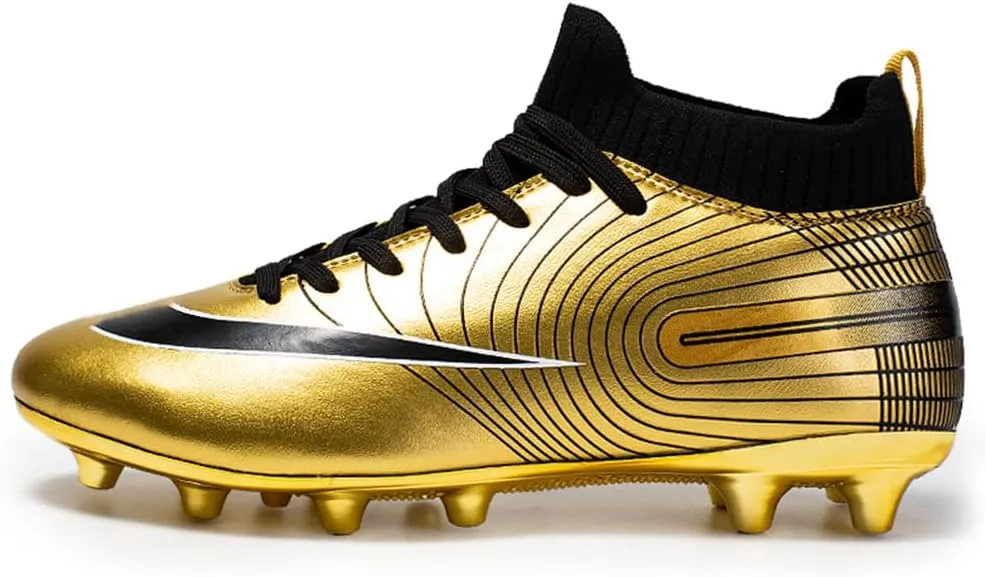 Maylrvjv Men's High-Top Soccer Shoes Big Kids Football Boots Breathable Lightweight Outdoor Indoor Professional Training Sneakers
