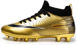 Maylrvjv Men's High-Top Soccer Shoes Big Kids Football Boots Breathable Lightweight Outdoor Indoor Professional Training Sneakers