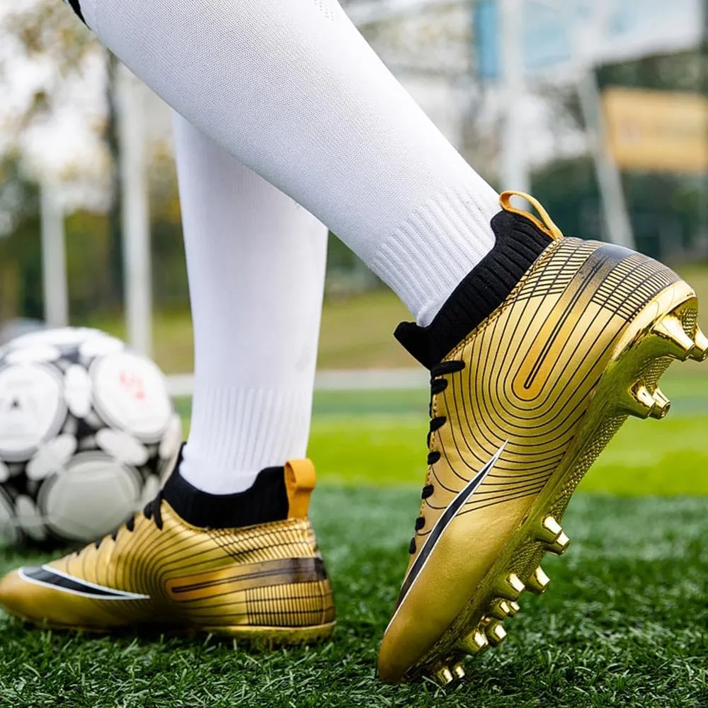 Maylrvjv Men's High-Top Soccer Shoes Big Kids Football Boots Breathable Lightweight Outdoor Indoor Professional Training Sneakers