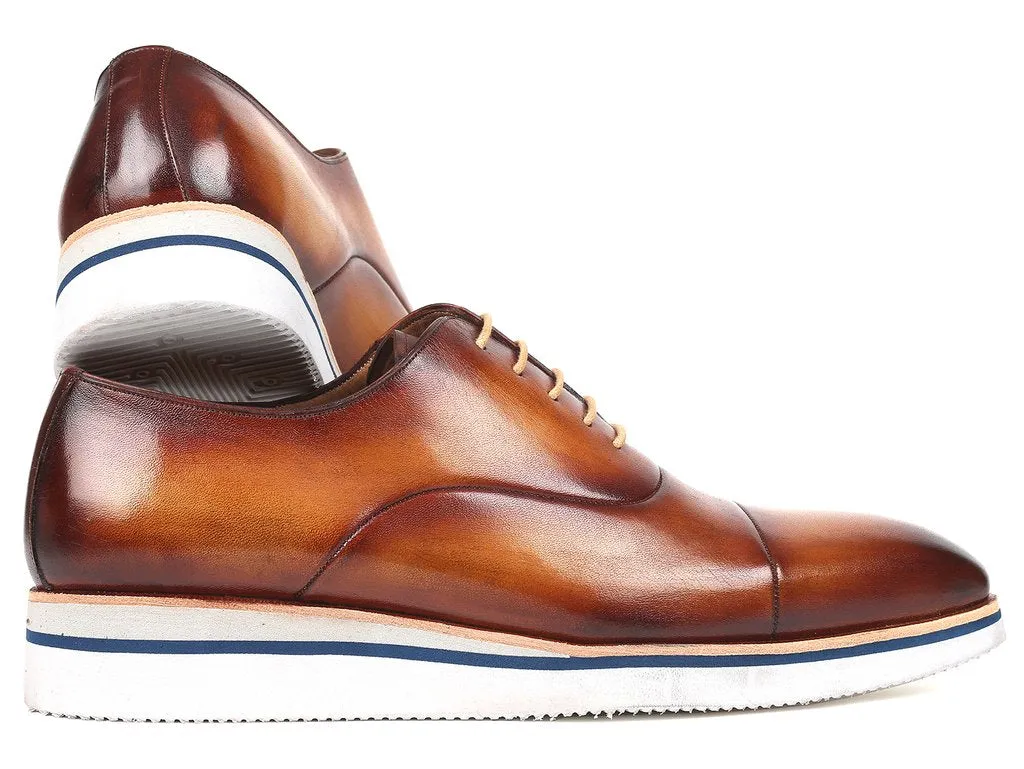 Paul Parkman Men's Smart Casual Leather Oxfords, Brown & Camel