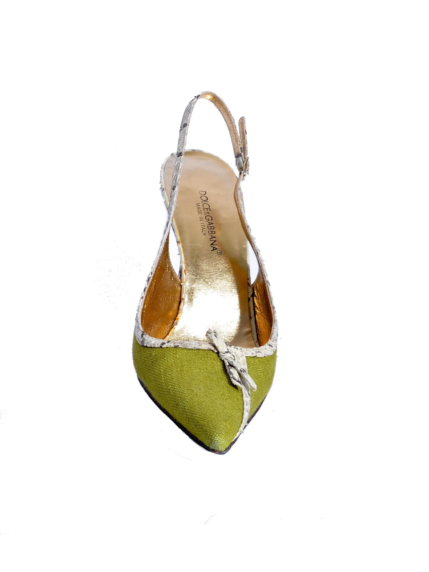 Snakeskin Slingback Pumps