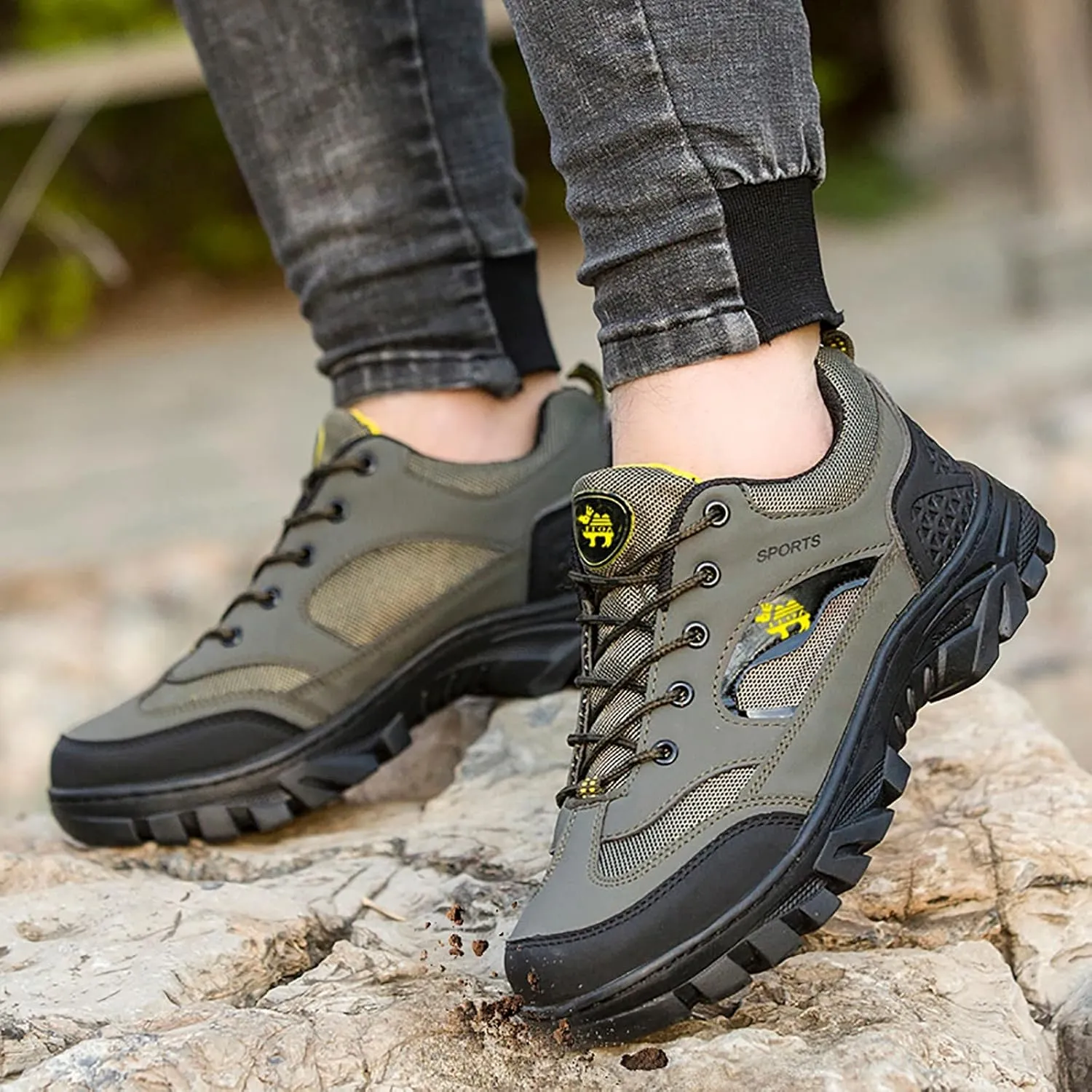Walking Shoes for Men Fashion Casual Shoes Loafers Breathable Hiking Shoes Mens Shoes Leather
