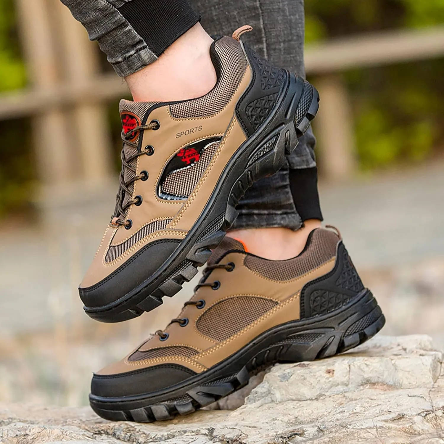 Walking Shoes for Men Fashion Casual Shoes Loafers Breathable Hiking Shoes Mens Shoes Leather