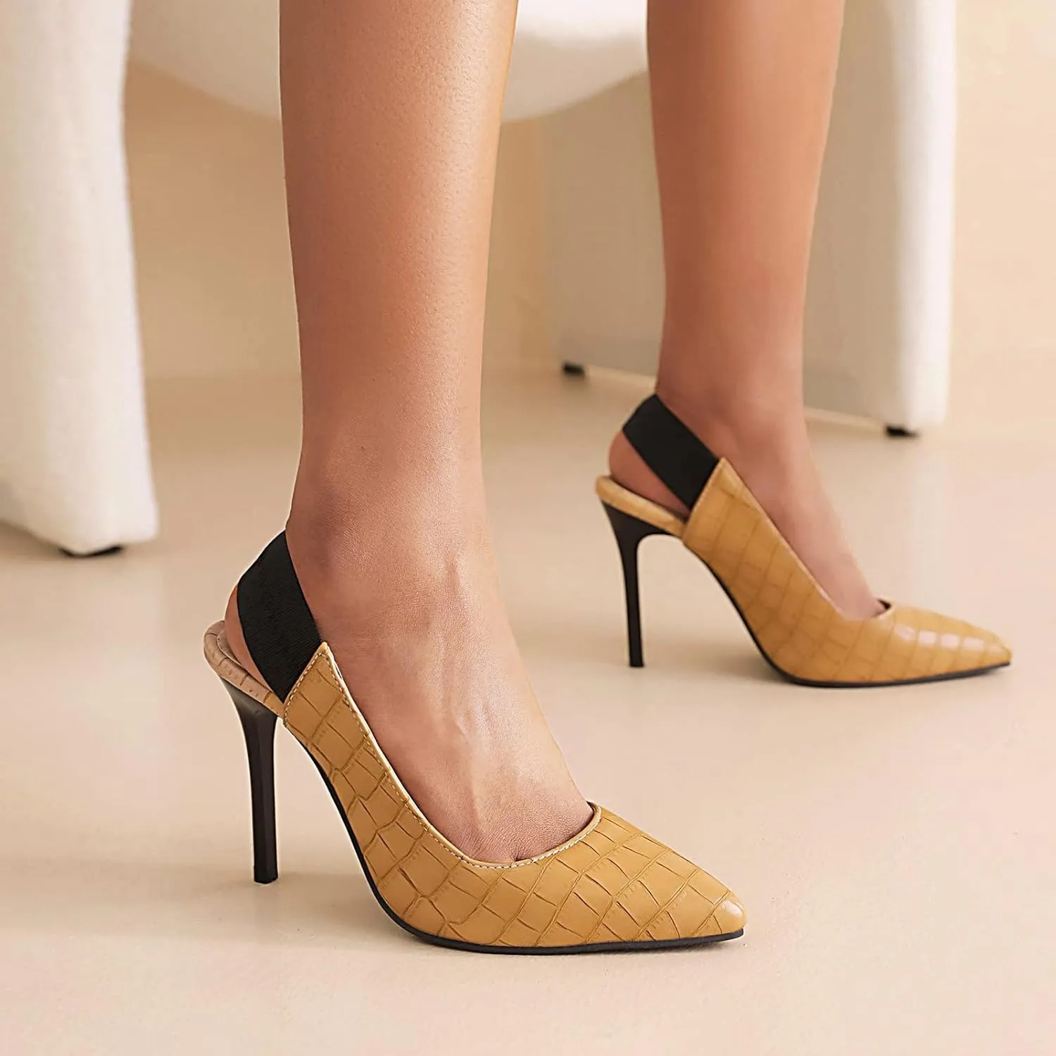 Women Stiletto High Heel Sandals Slip On Stiletto Pump Shoes Formal Occasions Wedding Party Comfort Smart Dress Shoes