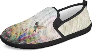 Women's Mesh Flats Shoes Casual Breathable Slip On Sneakers Non-Slip Low Top Outdoor Walking Loafers