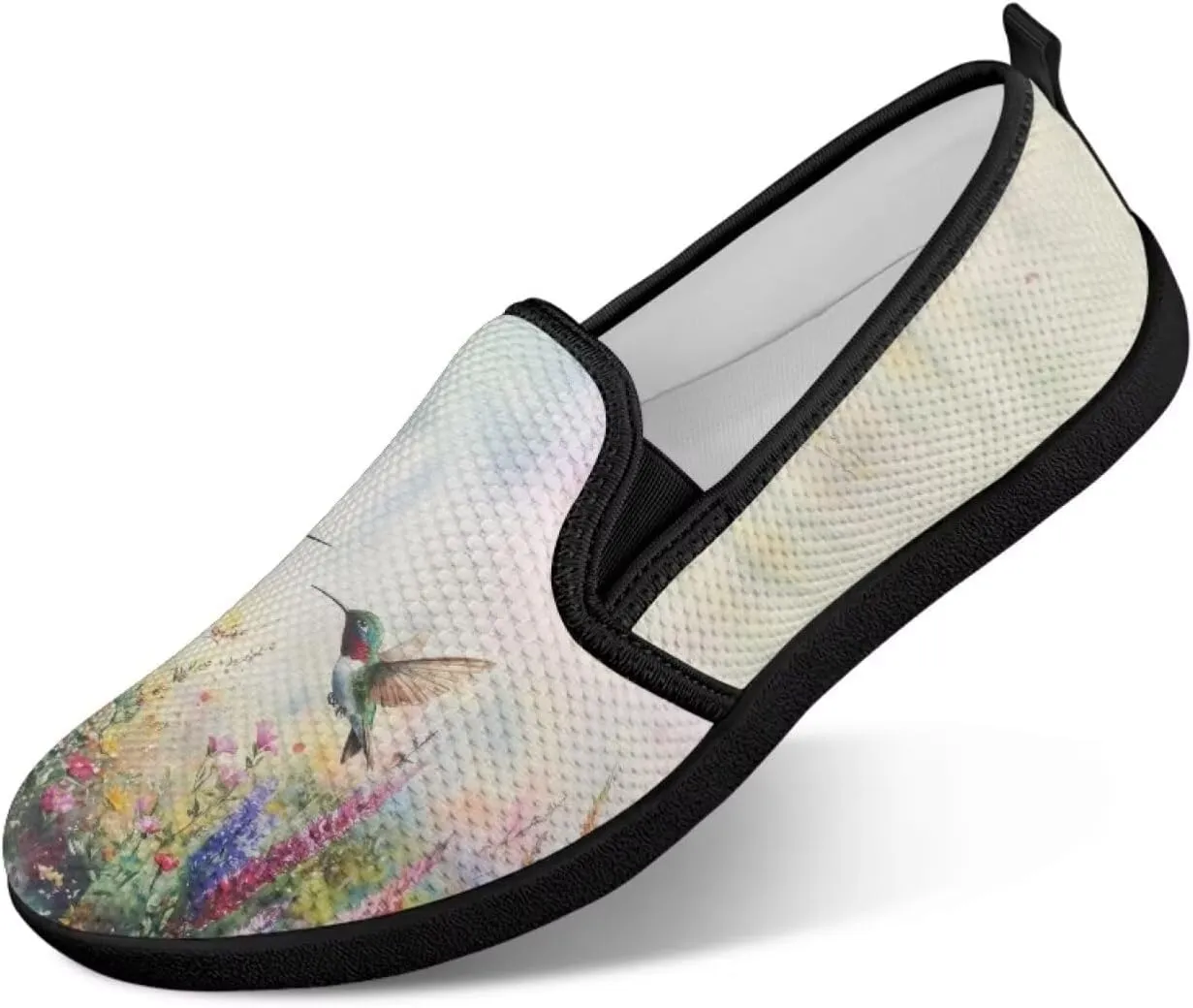 Women's Mesh Flats Shoes Casual Breathable Slip On Sneakers Non-Slip Low Top Outdoor Walking Loafers