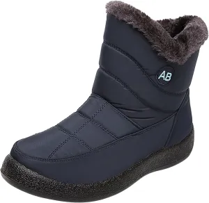 Womens Slip on Snow Boots Waterproof Women's Black Waterproof Snow Boots Snow Boots Womens Slip on Ankle Winter Boots for Women Waterproof Womens Winter Hiking Boots